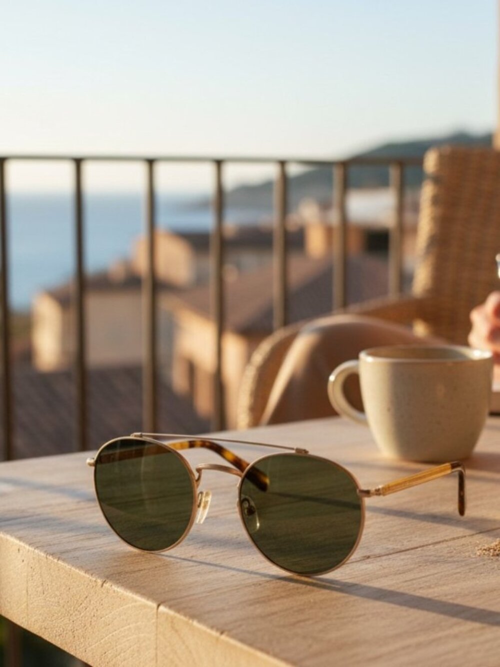 TOMS "Jarrett" Double-Bridge Round Sunglasses